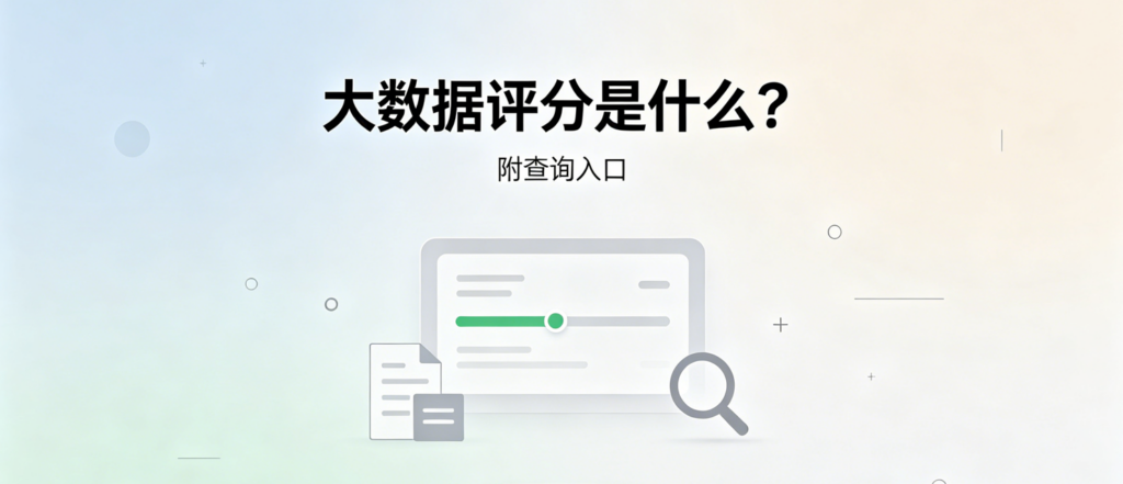大数据评分有什么用？1分钟教你正规自查查询入口