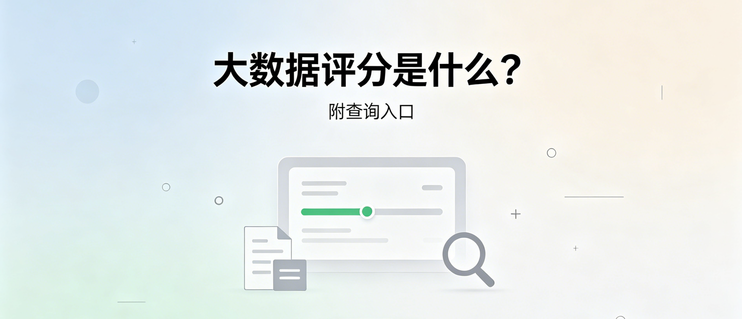 大数据评分有什么用?1分钟教你正规自查查询入口
